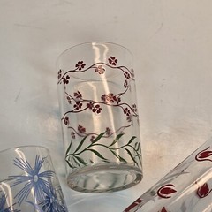 Swanky Swigs Retro Mixed Floral Juice Glasses Set Of 3