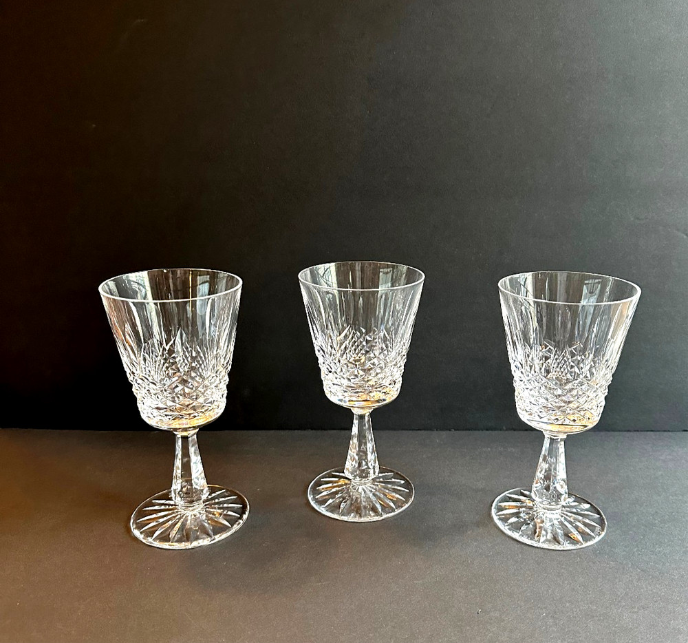Waterford Crystal Kenmare Water Goblets Glasses stems 6 3/4″ H Set of 3