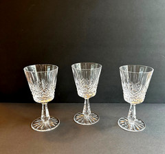 Waterford Crystal Kenmare Water Goblets Glasses stems 6 3/4″ H Set of 3