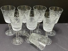 8 Lenox Beacon Hill WINE GLASSES 6.75″ Vintage Retired Cut Crystal 2 As Is