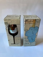 hand painted wine glasses vintage tahoe theme -chair lift. skiing