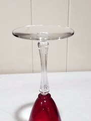 1- Morgantown Glass Spanish Red Water Goblet 8 1/8″