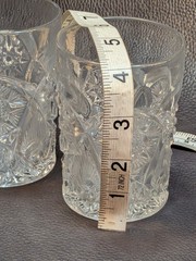 EAPG Hobstar Pattern 4in Glasses Juice/Double Shot Clear UV Reactive