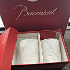 Baccarat Equinox Crystal Tumbler Glass Set of 2 Made in France With Box Set