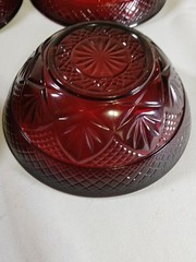 ANTIQUE RUBYRED BY CRISTAL D’ ARQUES/DURAND FRANCE GLASS, SET OF 4 SALAD BOWLS