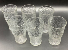 Smith Glass Crackle BY CRACKY CLEAR Cordial Glass/Juice Tumblers, 3 5/8”, Set 6