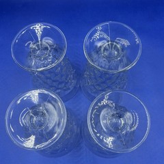 VTG Set Of 4 Fostoria American Cubist Manganese Glass 5.75” Footed Tea Goblets
