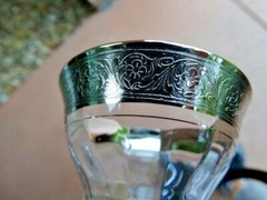 Glastonbury/Lotus Glass Clear Platinum Windsor Liquor Cocktail Stem 1125 EUC