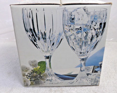 MIKASA PARK LANE CLEAR CRYSTAL WATER GOBLETS GLASSES 6 1/4″ SET of 4
