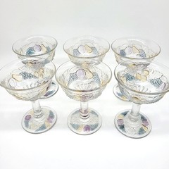 Westmoreland Della Robbia Flashed Champagne Sherbert 6 Glasses 4 3/4″TX3 5/8″D