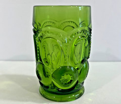 Vintage Green L.E. Smith Moon and Star Glass Tumblers groovy mcm replacement