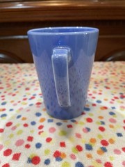 Homer Laughlin Riviera Handled Tumbler Mauve Blue Excellent