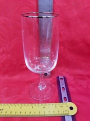 Fostoria Engagement 7 1/4″ Water Goblet Iced Tea Glass Platinum Silver Rims