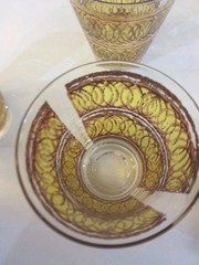 Vtg Georges Briard Cocktail Glasses 4 Low Ball Mid Century Modern Gold Swirl