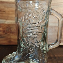 Clear Glass Boot-Shaped Beer Mug with Handle Decorative Drinkware