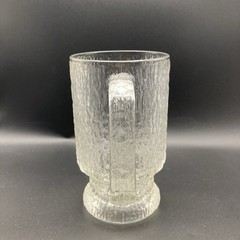 Vintage Indiana Glass Crystal Ice Tree Bark Footed Mug Tankard Clear
