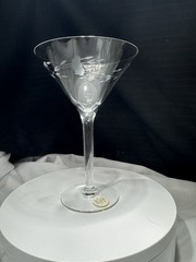 VTG (1) Princess House Heritage Martini Glass Floral FIne Etched Crystal #435