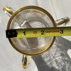 Antique Bohemian 3 Handle Gold Gilt Glass Loving Cup Hand Blown c1900 Rare