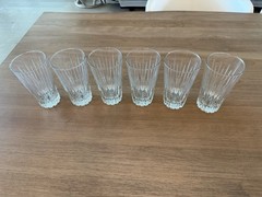 Set Of 6 Princess House Highlights Water /Tea Crystal Glasses Set 6″ tall