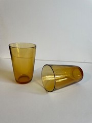 Fourteen (14) Vereco France Amber 8 oz/4-3/4 in Vintage Glasses, Logo on bottom