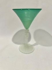 Carder Steuben Jade Green and Alabaster Wine Glass