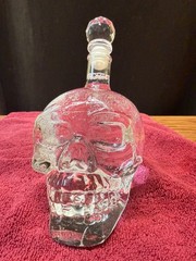 Glass Skull Wine/Juice/Whiskey Bottle Decanter Gift Home Decor No Cracks/Chips