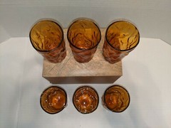 RARE Vintage MCM Wheatonware Savannah Yellow Juice Tumblers Set of 6 *NEW*