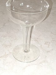 Vintage Hand‑Finished Coupe Glass – Mid‑Century Barware – Ground Pontil
