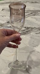 Vintage Hand Blown Signed Wine Glass Pink Blush Ombré Signature And 1983