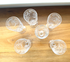 Set of 6 Juice Glasses-Buttercup Etching Pattern-Fostoria Glass-1942-1959-4 3/4″