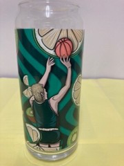 LARRY BIRD Boston Celtics NBA RARE Basketball Fourscore Drinking Beer Glass 14oz