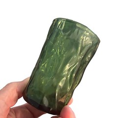 Seneca Driftwood Or Morgantown Crinkle Green Juice Glasses 4” Green