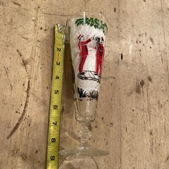 Vintage RED BLACK &WHITE Drinking Glasses/flutes -MARCHING BAND Victorian design