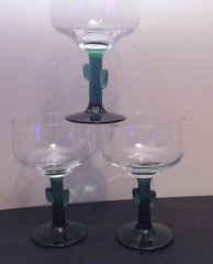 3 Vintage Retro Libbey Glass Company Juniper 16oz Cactus Margarita Glass 6 1/4″