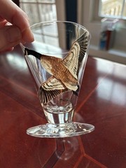 VINTAGE SET OF 6 RANSLEY GAME BIRDS FOOTED COCKTAIL OR CORDIAL GLASSES 3-½»