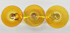 (3) Libbey Forever Amber Whiskey Sour Glasses Set Clear Yellow Stemware MCM Lot