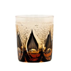 Crystal Whiskey Glass Tumbler Japanese Style Edo Kiriko Glass 9oz/250ml Black