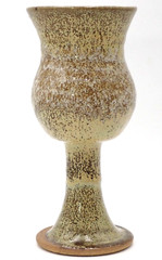 Studio Art Pottery Handmade Stoneware Wine Glass GOBLET Tulip Shape