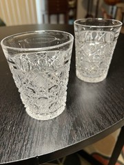 Pair of Antique High Quality Hand Cut American Brilliant Crystal Whiskey Glasses