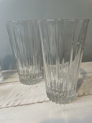 Set of 4 Mikasa City Style Crystal Highball Glasses, Vertical Cut, 12 oz 5.75″T