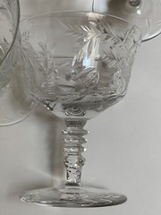 Vtg Cut Crystal Champagne Coupe Sherbet 5 Glasses Stemware Possibly Pairpoint?