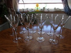 Wine Cocktail Crystal Cut Polished Dots 8 1/8″ – Set of 10