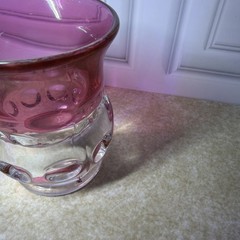 Vintage Tiffin Franciscan King’s Crown Cranberry Flashed 4″ Juice Glass