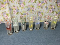 Vintage Libby Carousel Circus Animal Glasses Frosted Set of 7