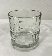 Lot Of 2 ANCHOR HOCKING TARTAN CLEAR GLASS SHORT ROCK TUMBLER