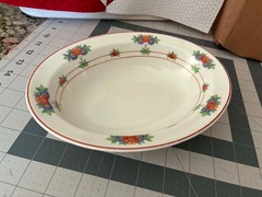 Syracuse China Canterbury (red Trim) Oval serving vegetable dish 8 3/4″