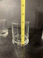 Vintage Anchor Hocking Essex Clear 10 Panel Footed Juice Glasses 6 oz Set 4