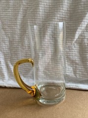 Vintage glass tumblers with assorted colored handles