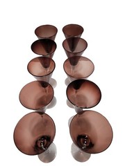 Vintage Pottery Barn PBY28 Amethyst Fluted Champagne Glasses – Set of 10