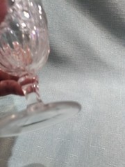 2 Vintage Early American Pattern Glass Flint Currier and Ives Goblet
